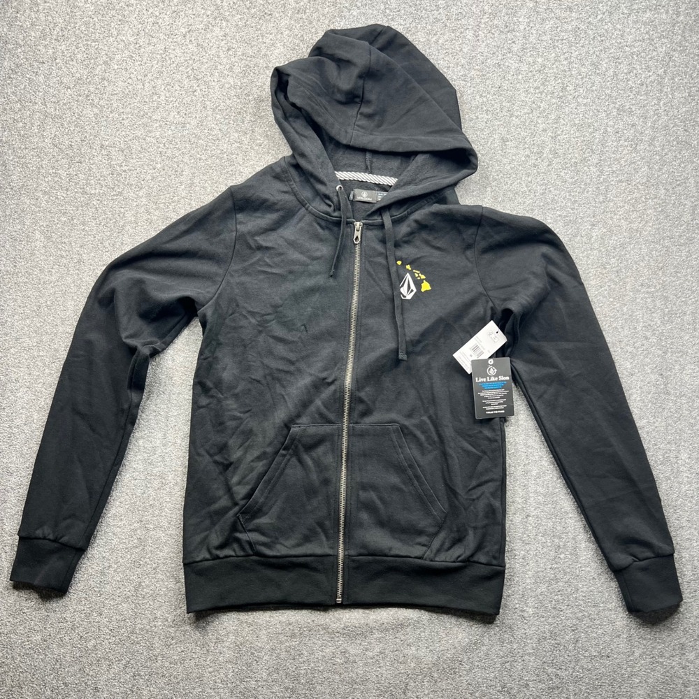 Volcom Sealed Hoodie Womens Medium Black Pineapple Hawaii Live Like Sion Zip Up